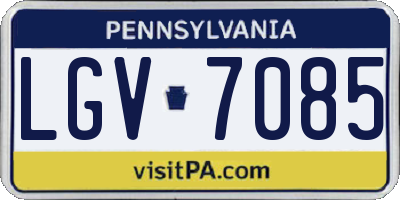 PA license plate LGV7085