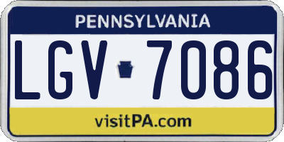 PA license plate LGV7086