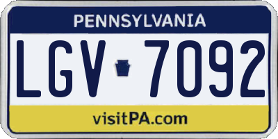 PA license plate LGV7092