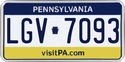 PA license plate LGV7093