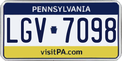 PA license plate LGV7098