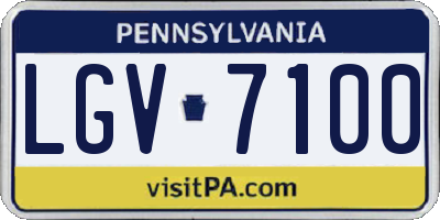 PA license plate LGV7100