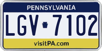 PA license plate LGV7102