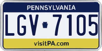 PA license plate LGV7105