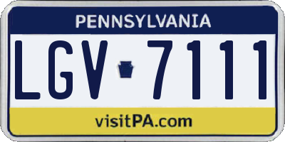 PA license plate LGV7111