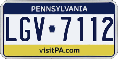 PA license plate LGV7112