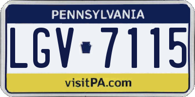 PA license plate LGV7115