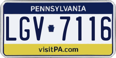 PA license plate LGV7116
