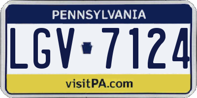 PA license plate LGV7124