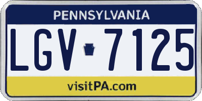 PA license plate LGV7125