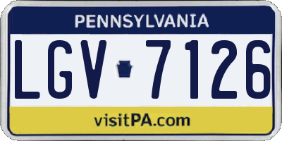 PA license plate LGV7126