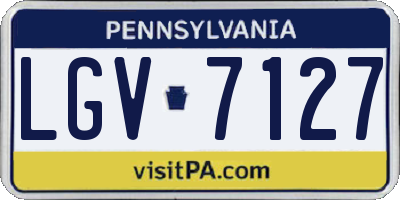 PA license plate LGV7127