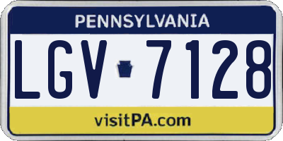 PA license plate LGV7128