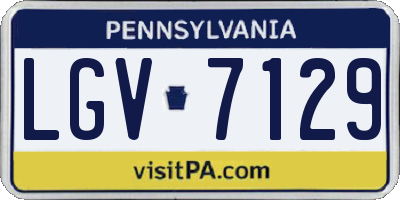 PA license plate LGV7129