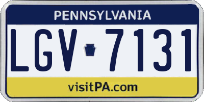 PA license plate LGV7131