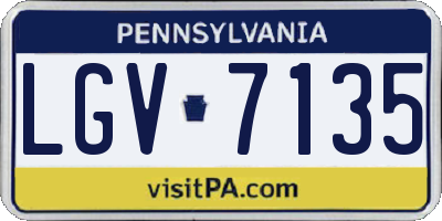 PA license plate LGV7135