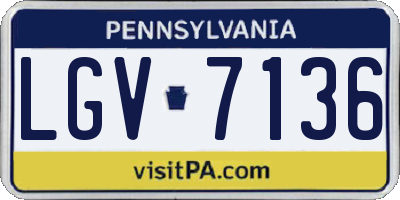 PA license plate LGV7136