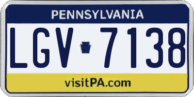 PA license plate LGV7138