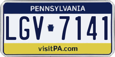 PA license plate LGV7141