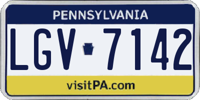 PA license plate LGV7142