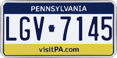 PA license plate LGV7145