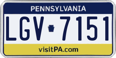 PA license plate LGV7151