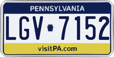 PA license plate LGV7152