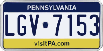 PA license plate LGV7153