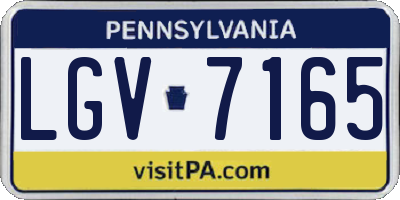 PA license plate LGV7165