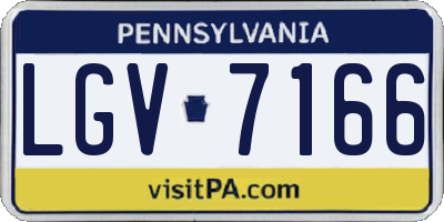 PA license plate LGV7166