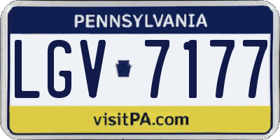PA license plate LGV7177