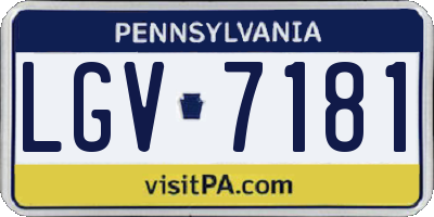 PA license plate LGV7181