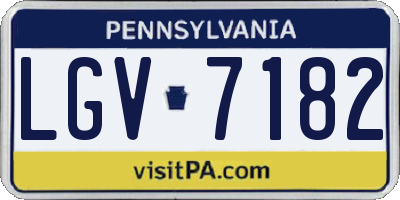 PA license plate LGV7182
