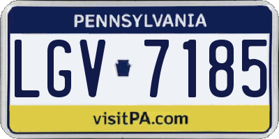 PA license plate LGV7185