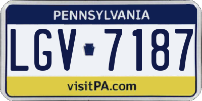 PA license plate LGV7187