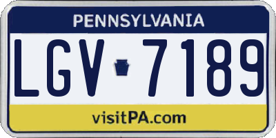 PA license plate LGV7189