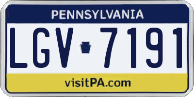 PA license plate LGV7191
