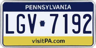 PA license plate LGV7192