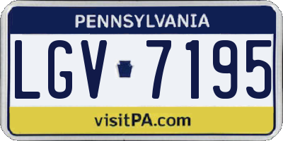 PA license plate LGV7195