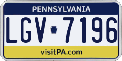 PA license plate LGV7196