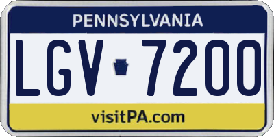 PA license plate LGV7200