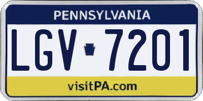 PA license plate LGV7201