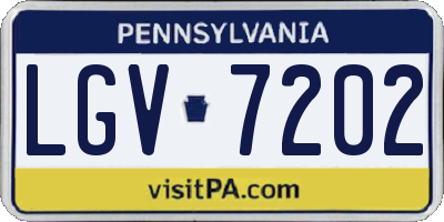 PA license plate LGV7202