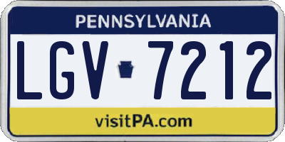 PA license plate LGV7212