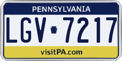 PA license plate LGV7217