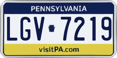 PA license plate LGV7219