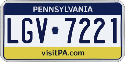 PA license plate LGV7221