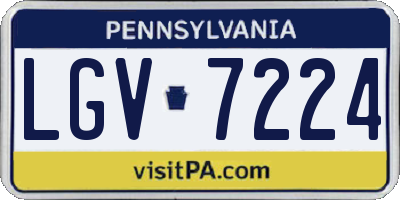 PA license plate LGV7224