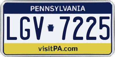 PA license plate LGV7225