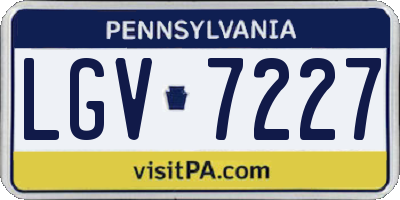 PA license plate LGV7227